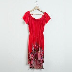 Ted Baker London Elegant Red Floral Women's Dress